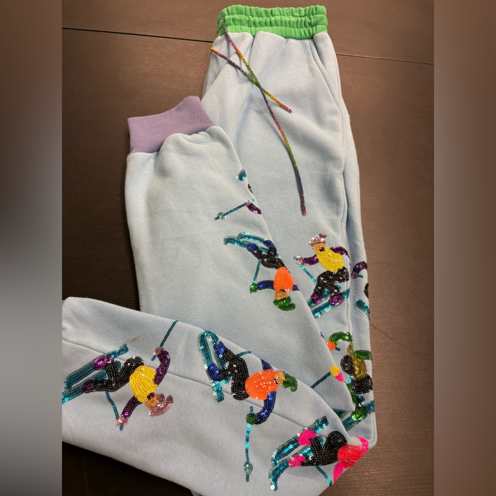 QUEEN OF SPARKLES Multicolor Sequin Joggers